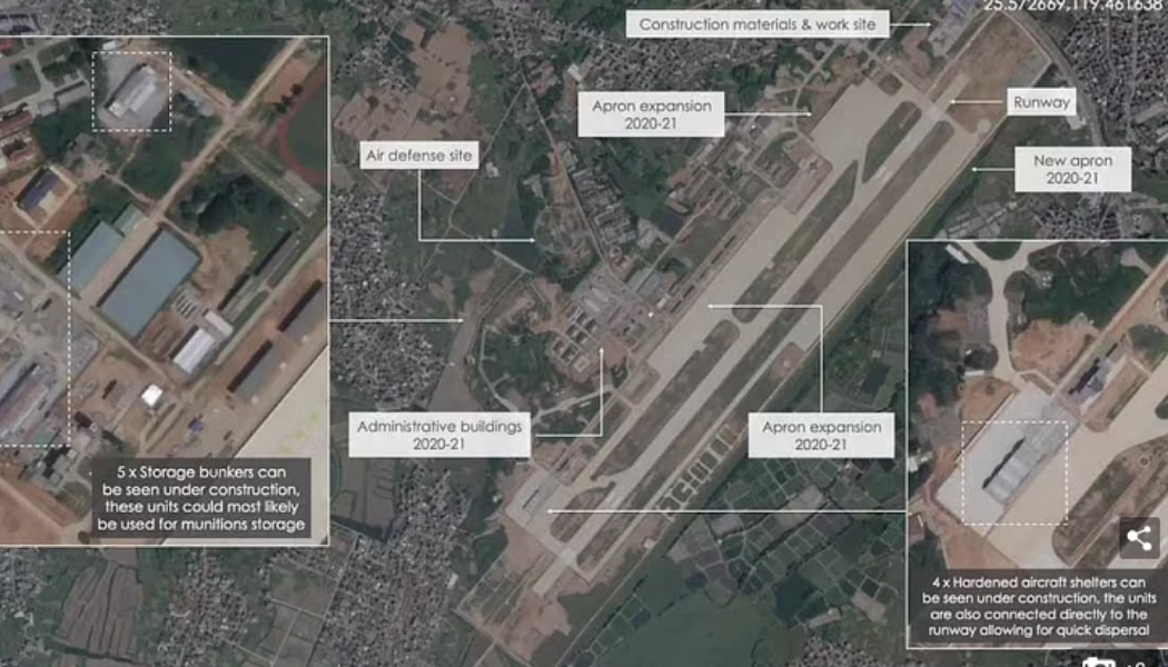 Satellitenbilder zeigen, dass China seine Militärstützpunkte gegenüber Taiwan aufgerüstet hat, als jüngster Hinweis auf Invasionspläne