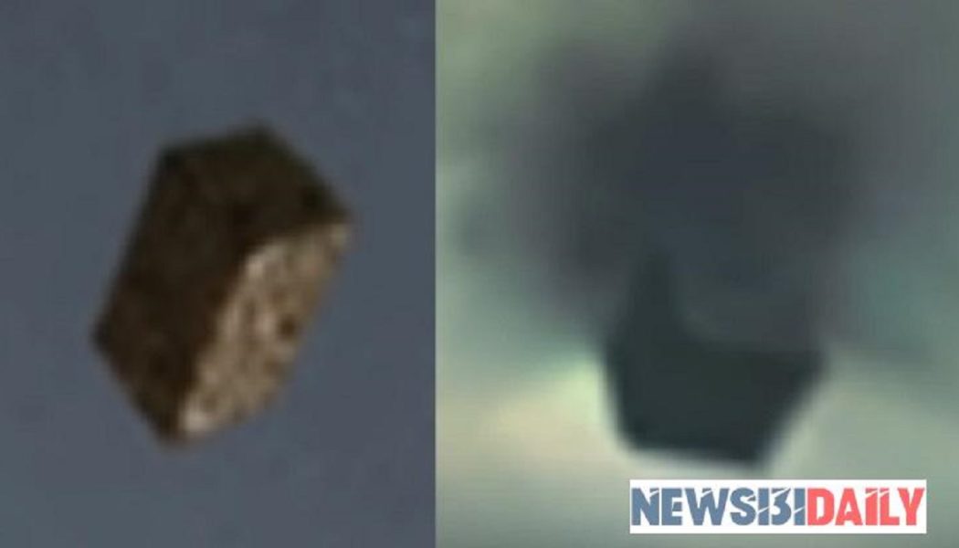 Ein schwarzes Würfel-UFO stürzt aus einem Portal über El Paso (Video)