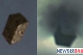 Ein schwarzes Würfel-UFO stürzt aus einem Portal über El Paso (Video)