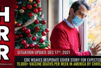 CDC hat gerade gewarnt, dass JEDE WOCHE 15.000 Amerikaner bis Weihnachten sterben werden; aber es sind tatsächlich die IMPFSTÖDUNGEN, die sich beschleunigen, genau wie uns unabhängige Ärzte die ganze Zeit gesagt haben