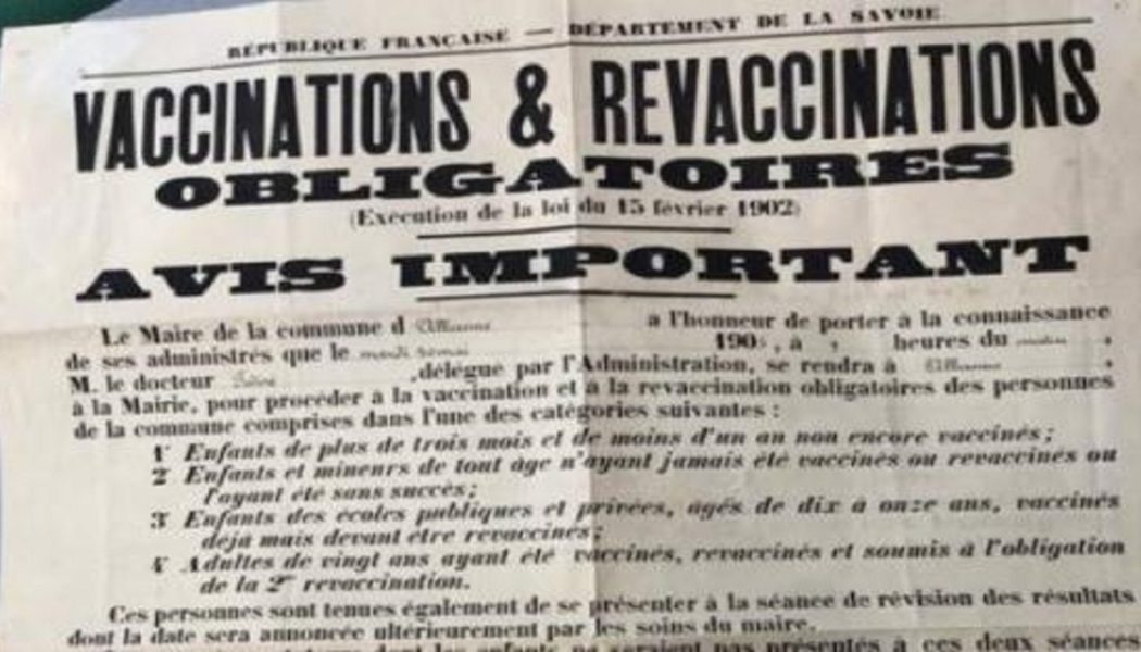 „Impfpflicht“: ein Regierungsplakat aus dem Jahr 1905, gefunden von einem Marseiller Arzt