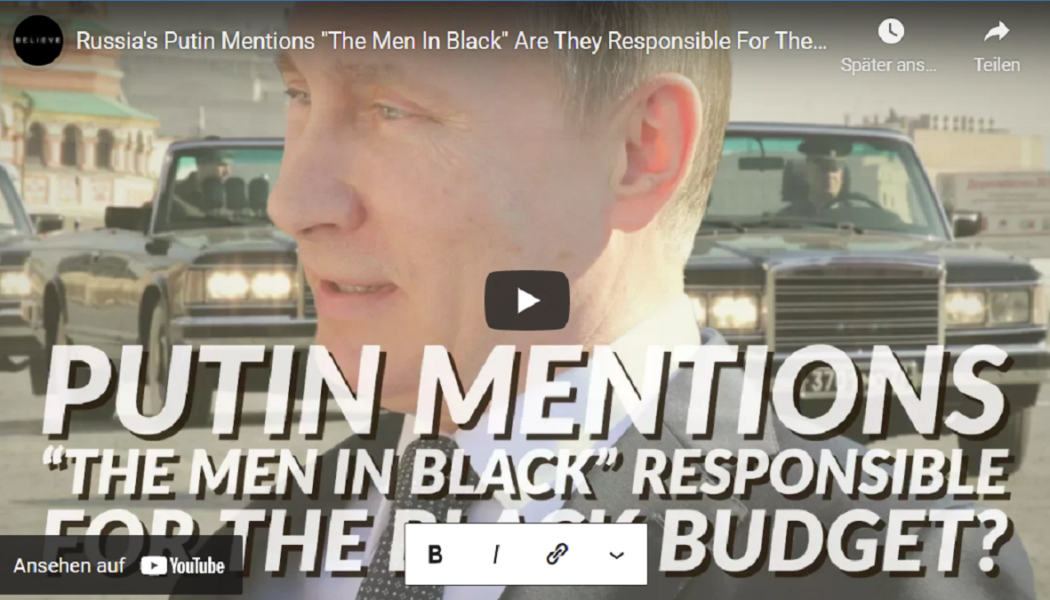 Russlands Putin erwähnt „die Männer in Schwarz“ Sind sie für das Schwarzbudget verantwortlich?