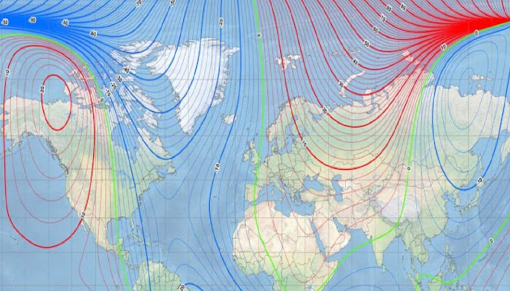 Der magnetische Nordpol der Erde driftet weiter und überquert den Nullmeridian