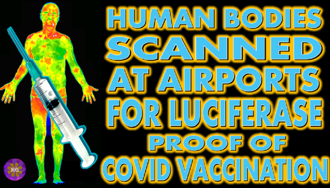 Menschliche Körper, die an Flughäfen zum Nachweis der Luziferase-Impfung gescannt wurden