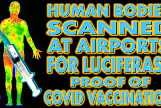 Menschliche Körper, die an Flughäfen zum Nachweis der Luziferase-Impfung gescannt wurden