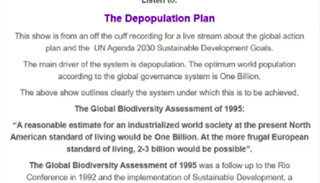 Bevölkerungsreduktionsplan von 1994 – schleichender „Umsiedlungsplan“