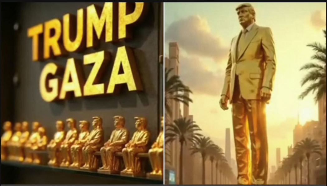 Trump teilt KI-Video seiner Gaza-Vision mit goldenen Statuen, bärtigen Bauchtänzerinnen und Netanjahu auf einer Sonnenliege